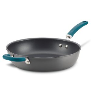 12.5-Inch Create Delicious Anodized Nonstick Induction Deep Frying Pan with Helper Handle